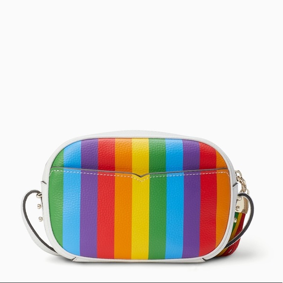 NWT Kate Spade Kourtney rainbow stripe camera bag - Picture 3 of 11
